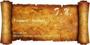 Temmer Noémi névjegykártya